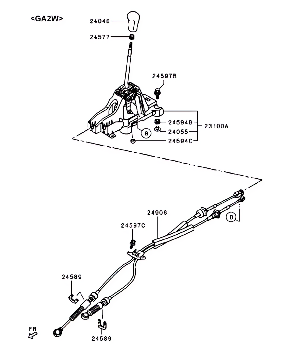 Articulação da seletora da transmissão manual