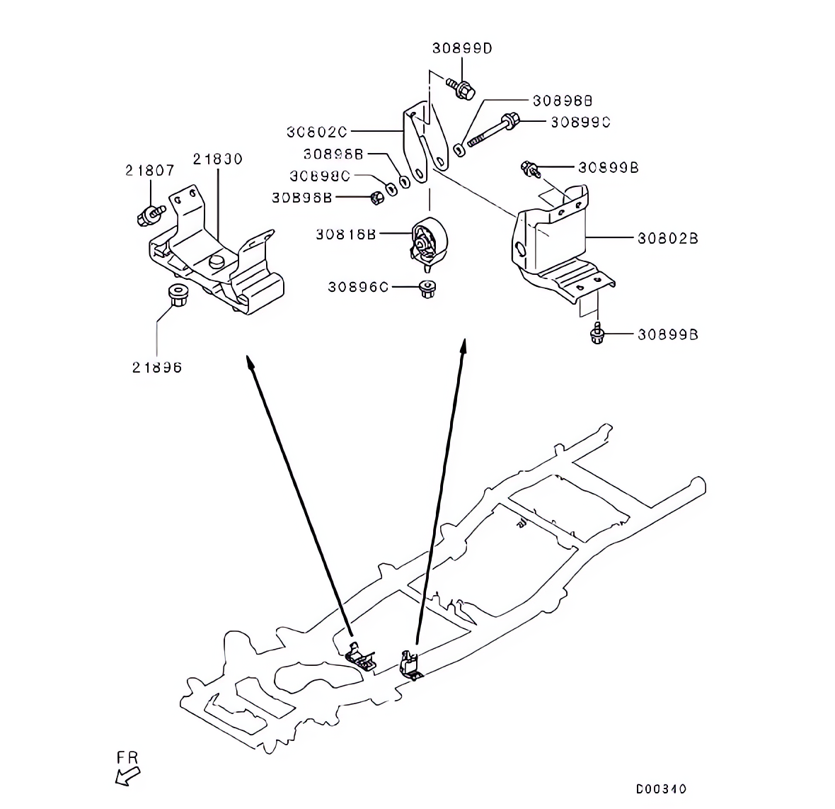 Coxim e suporte do motor