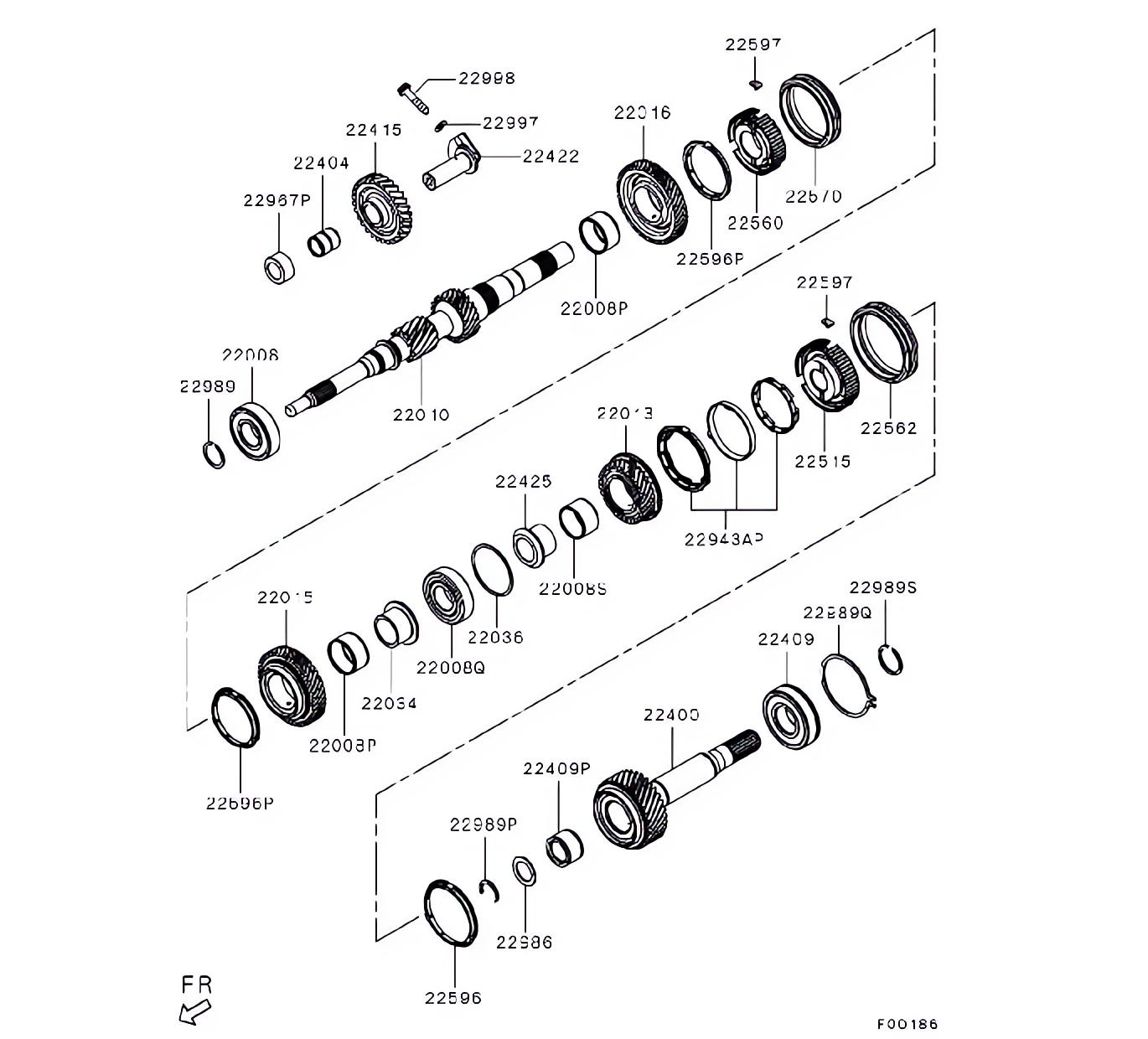 Engrenagens da transmissão manual