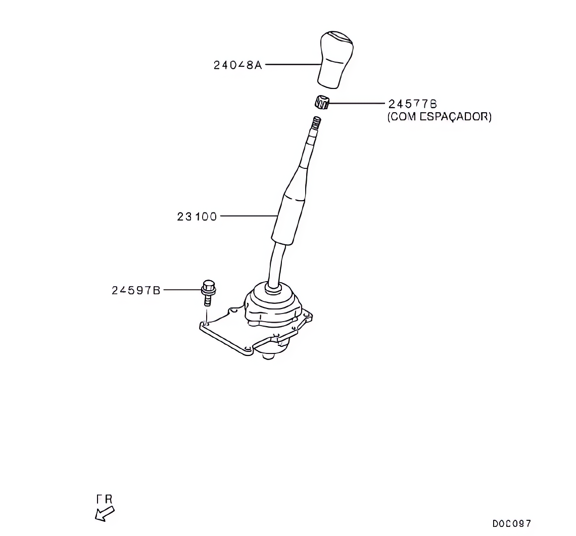 Articulação da seletora da transmissão manual