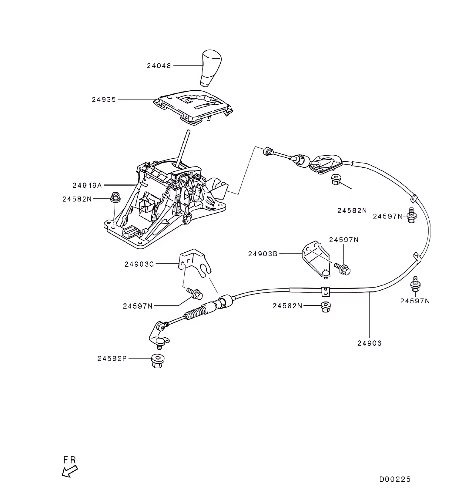 Articulação da seletora da transmissão automática