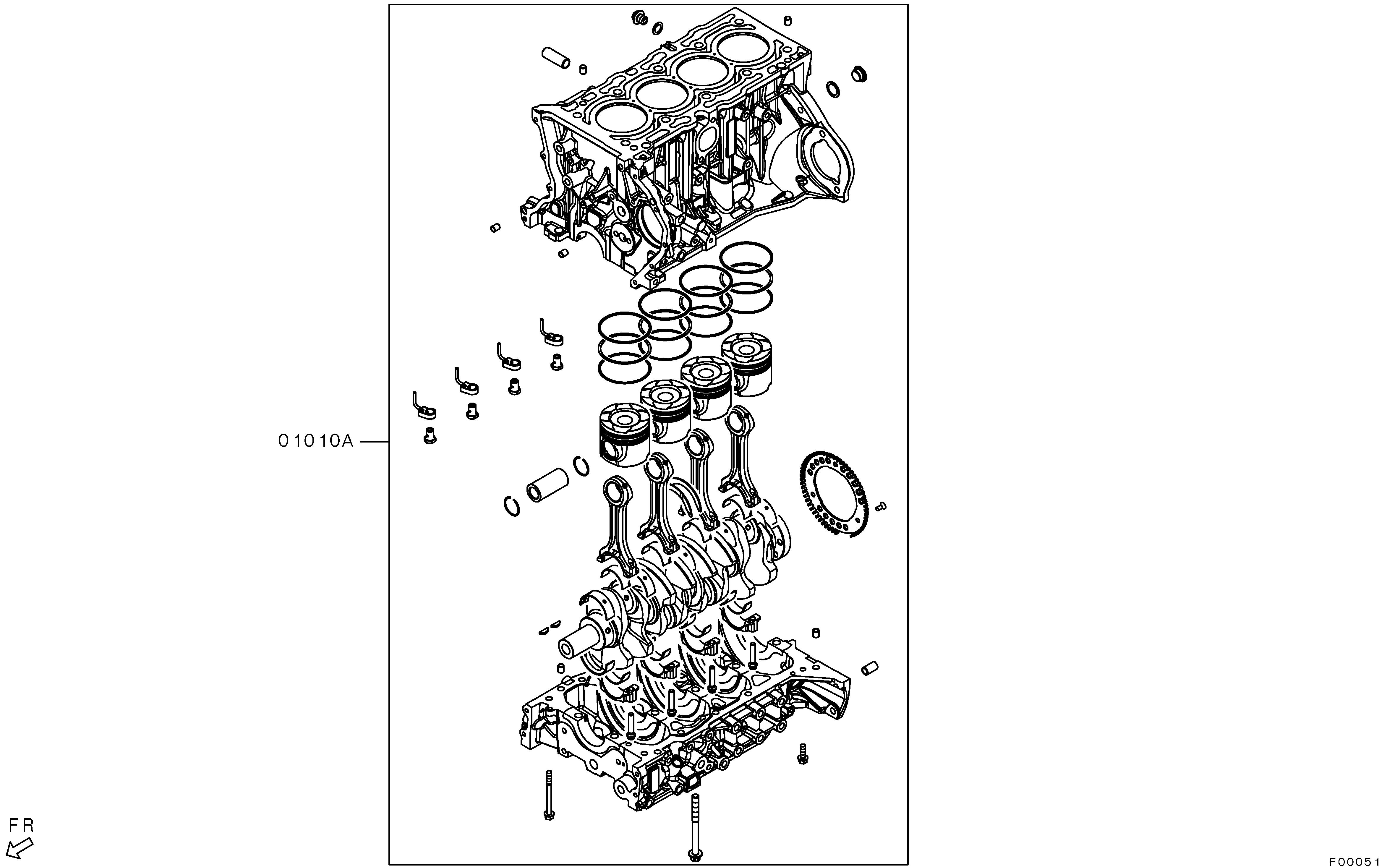 Conjunto parcial do motor