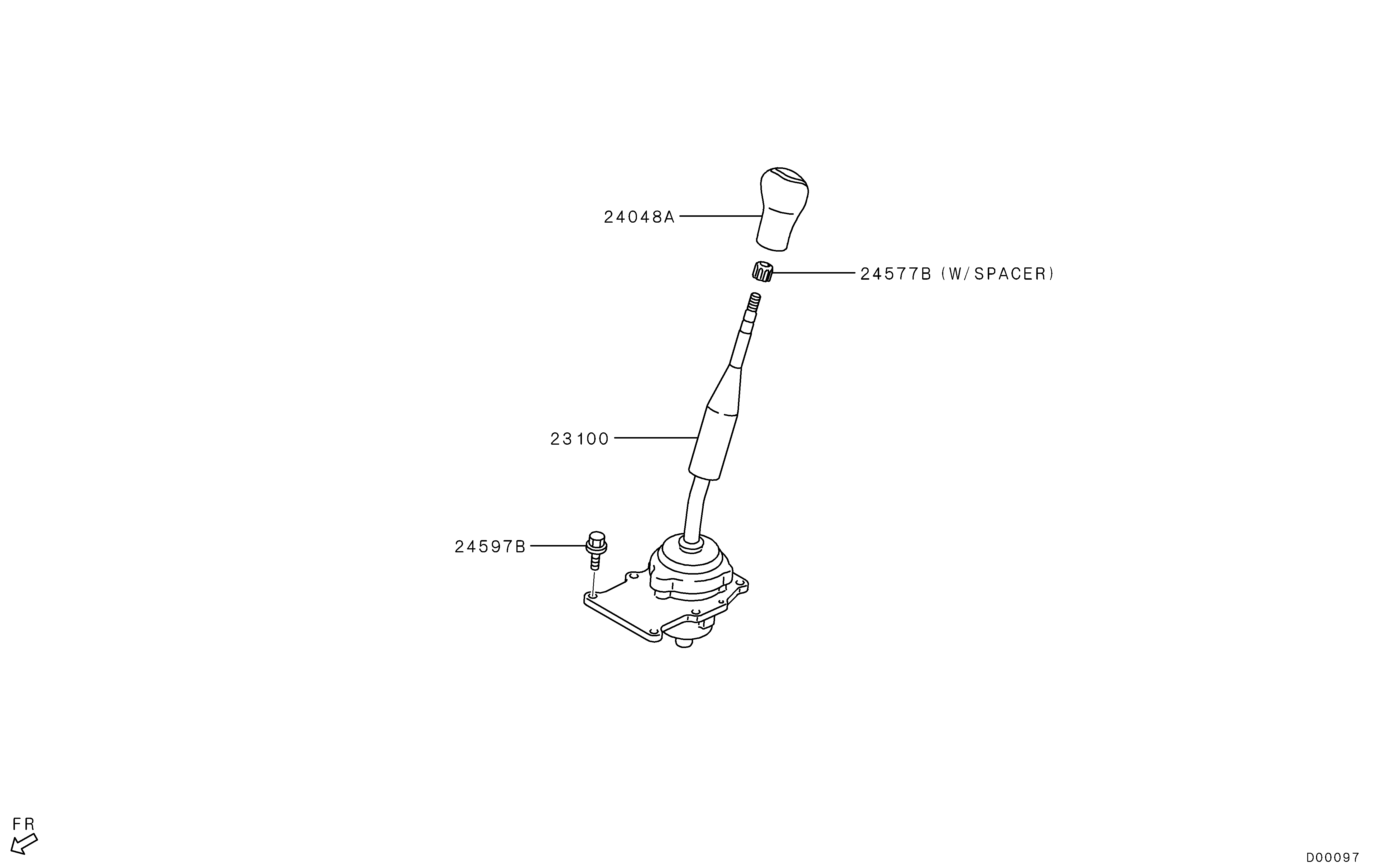 Articulação da seletora da transmissão manual