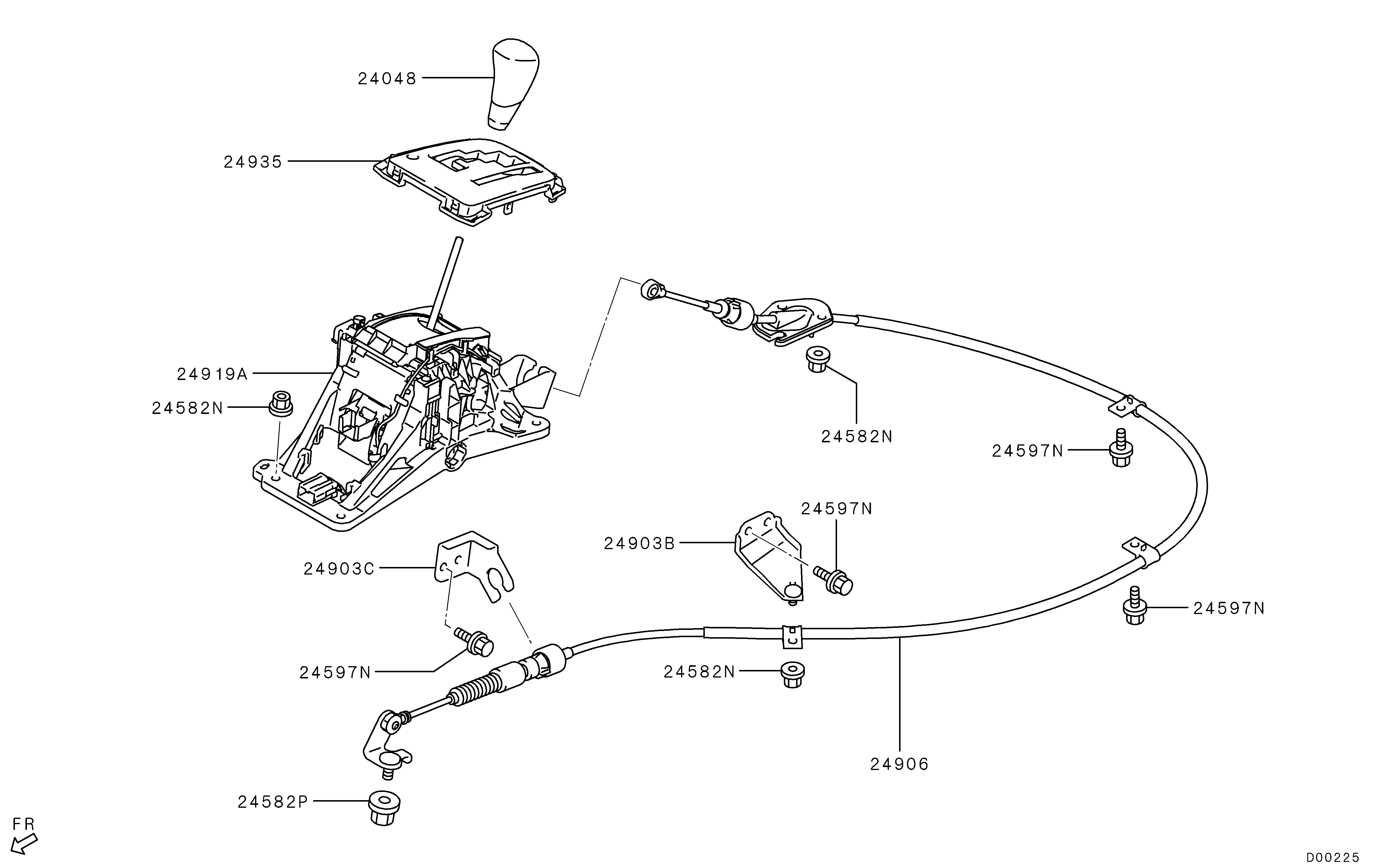 Articulação da seletora da transmissão automática