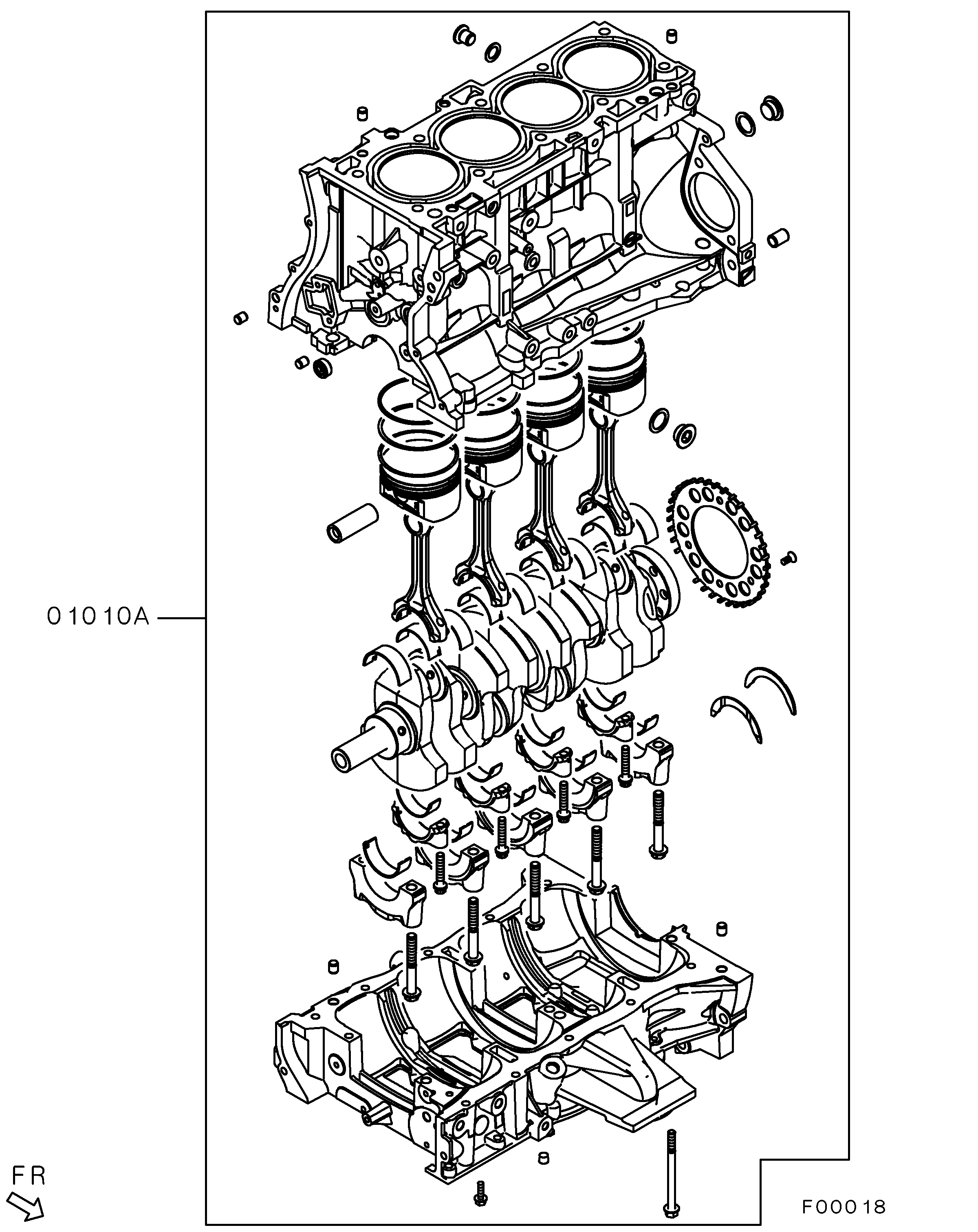 Conjunto parcial do motor