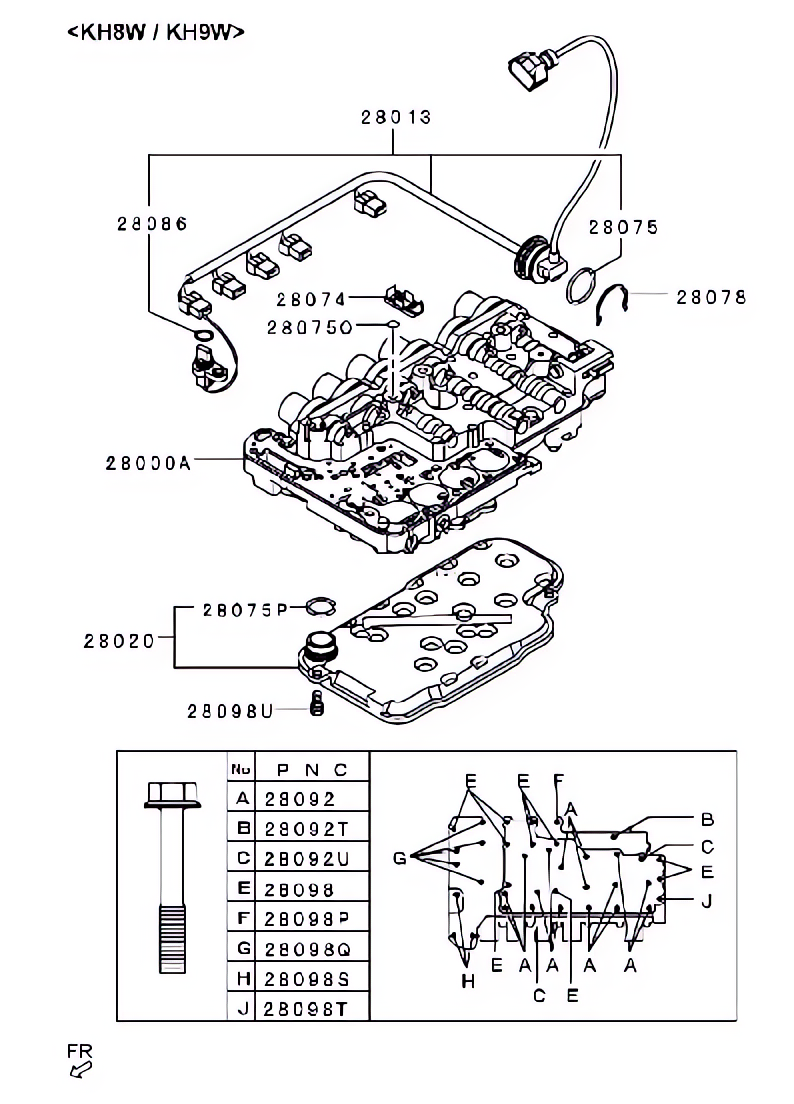 Corpo de válvula da transmissão automática