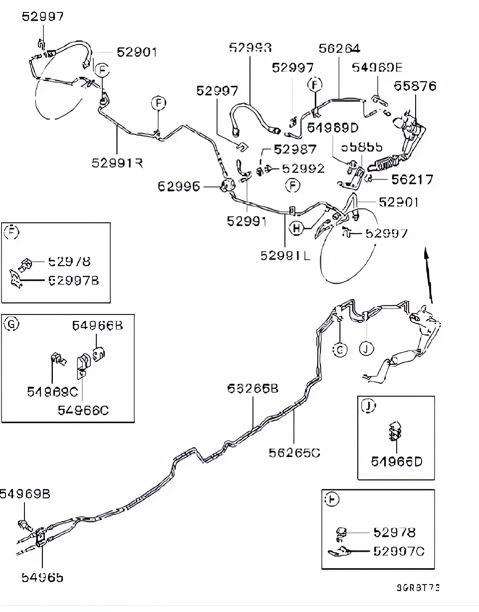 Tubulação da linha de freio
