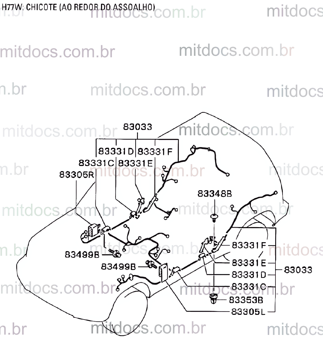 Pajero TR4 - Diodo do chicote do chassi - MU804024 - 83242 | MitDocs