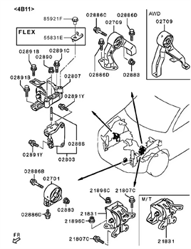 Imagem de Coxim e suporte do motor