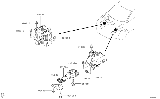Imagem de Coxim e suporte do motor