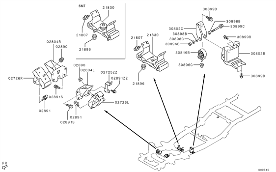 Imagem de Coxim e suporte do motor