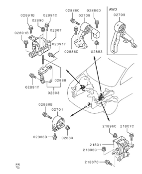 Imagem de Coxim e suporte do motor