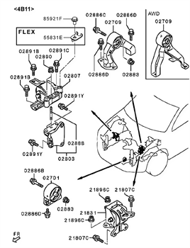 Imagem de Coxim e suporte do motor