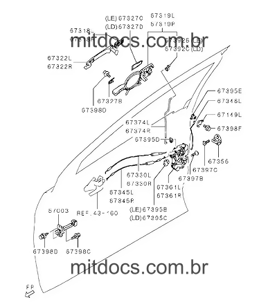 MN145861 PRESILHA DA HASTE DA MAÇANETA DA PORTA DIANTEIRA | Aplicações ...
